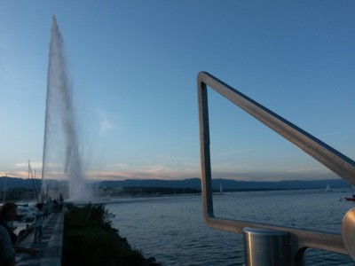 Jet d'eau in Genf: Bestimmung der Höhe durch Triangulation
